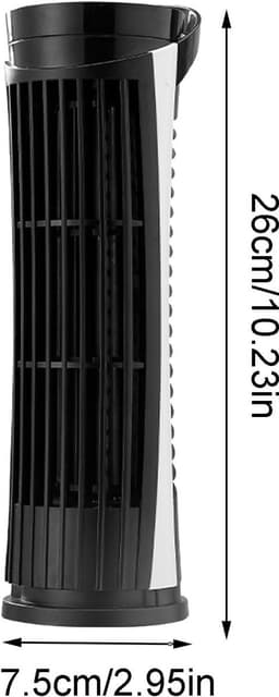 Draagbare Torenventilator - Stille Koeling - Bureau Ventilator - Veiligheidsgreep Inklemmen - 25 cm - Zwart — thumbnail 5