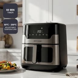 Heteluchtfriteuse - Airfryer XXL - Gezond Koken - Digitaal Touchscreen - 8-9 Personen - Zwart — thumbnail 5