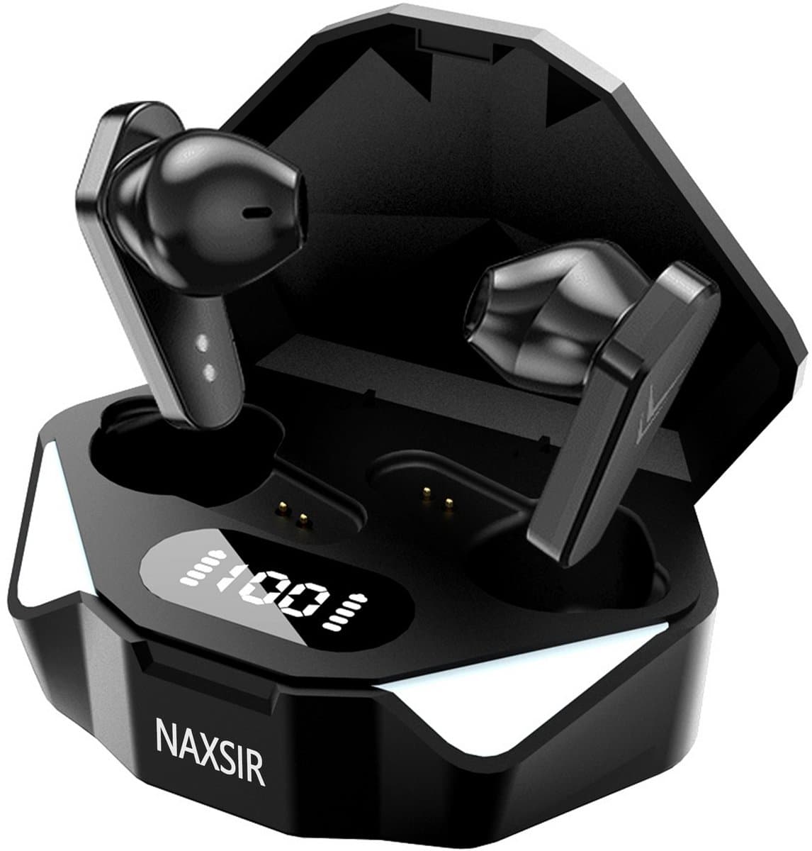 NAXSIR x15 Bluetooth-hoofdtelefoon, draadloze gamingheadset, digitale batterij-indicator, Bluetooth 5.0, zwart — afbeelding 1