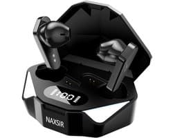 NAXSIR x15 Bluetooth-hoofdtelefoon, draadloze gamingheadset, digitale batterij-indicator, Bluetooth 5.0, zwart