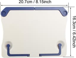 1 stuk – Bureaumuziekstandaard – Draagbare muziekstandaard – Pianomuziekstandaard – Receptenstandaard – Mini bureauboekenplank – Wit – 20,7 x 16,3 cm – Geschikt voor bladmuziek, recepten en tablets — thumbnail 2