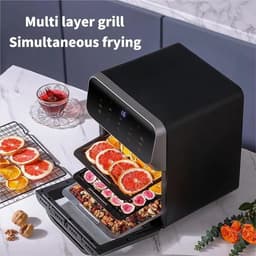 Heteluchtfriteuse – Airfryer - Airfryer Oven - 12L - 1350W - LED Touchscreen - Olievrije Heteluchtfriteuse - Multifunctioneel Convectoroven - Kijkvenster - Grote Capaciteit - Zwart — thumbnail 5