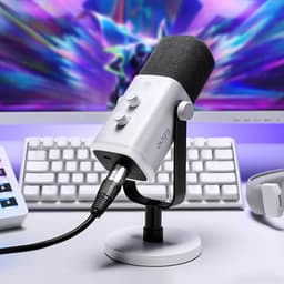 FIFINE AM8 - Complete set - Met XLR Kabel - USB / XLR Studio Microfoon - Geschikt voor PC/PS4/PS5 - RGB - Podcast - Gaming - Streaming - Wit — thumbnail 2