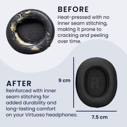 kwmobile 2x oorkussens geschikt voor JBL Tune 770NC / 770 / 720BT / 720 - Earpads voor koptelefoon in zwart — thumbnail 5