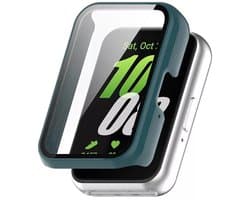 Strap-it Hard case hoesje met glazen screen protector - geschikt voor Samsung Galaxy Fit 3 (dennengroen)