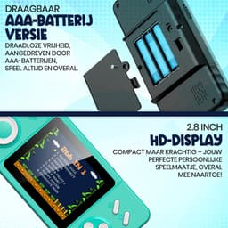 Retro Game Console – Handheld Spelcomputer voor kinderen – Gameboy – Reisspeelgoed – LCD-kleurenscherm – 266 Games — thumbnail 5