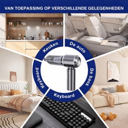 Draadloze Handstofzuiger Mini Handheld Stofzuiger voor Auto Krachtige 22000Pa Cycloonzuigkracht Borstelmotor Oplaadbare Draagbare Lichtgewicht — thumbnail 3