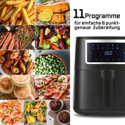 GOURMETmaxx heteluchtfriteuse 6,5 l Airfryer | Friteuse met touchscreen, 9 functies, 11 programma's | Minibakoven – bakken met bijna geen olie | Airfryer-accessoires vaatwasmachinebestendig — thumbnail 2