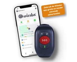 Wiesba WB62S SOS-Knop - GPS Horloge Senior - Smartwatch voor Ouderen - Persoonlijke alarmen - alarm horloge ouderen - GPS Horloge Alzheimer - Valdetectie - Persoonlijk alarm