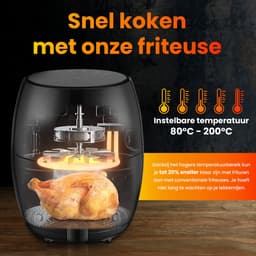 Extralink HOME AIR FRYER 2L EU SJ-200 friteuse Enkel 1000 W Heteluchtfriteuse Zwart — thumbnail 5