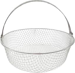 Airfryer Mand - Heteluchtfriteuse Accessoire - Gezond Koken - 360 Graden Verwarming - 21cm Diameter - Zilver — thumbnail 6