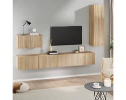 Tv-kastset - Mediameubel - Woonkamer Inrichting - Wandmontage Mogelijk - 100x30x30 cm - Sonoma Eiken