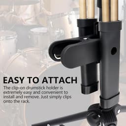 Drumstokhouder voor Drumkit - Universele Clip-On Houder met Snelsluiting en Verstelbare Hoek — thumbnail 4