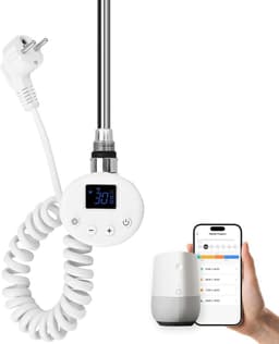 Elektrisch Verwarmingspatroon met Thermostaat voor Handdoekradiator 600W WiFi Bestuurbaar — thumbnail 1