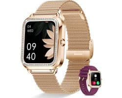 Smartwatch Dames met Hartslagmeter, Slaapmonitor en Spraakassistent - Geschikt voor Android & iOS