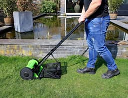 Handgrasmaaier 30 cm - Cilindermaaier Tuin - Gazon Onderhoud - 4 Hardmetalen Bladen - 18L Opvangbak — thumbnail 1