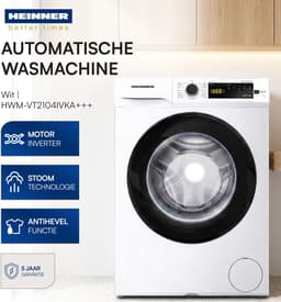 Heinner HWM-VT2104IVKA+++ Wasmachine 10 kg – 14 Programma’s Met Anti-Kreuk – 1400 tpm – Inverter Motor – Energieklasse A – Balance Control-systeem – Wit – 5 Jaar Garantie — thumbnail 6