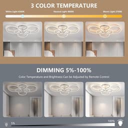 Dimbare LED Plafondlamp Rond met Afstandsbediening - 54W - Kleurtemperatuur Instelbaar (2700K-6500K) - Woonkamer, Slaapkamer, Keuken — thumbnail 5