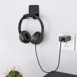 Hoofdtelefoonhouder - Hoofdtelefoonstandaard - Wandmontage - Universeel - Hangend - PC - Bureau - Gaming - Accessoires - Decoratieve - Hoedhouder - Zwart — thumbnail 3