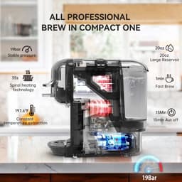 HiBrew 5-in-1 Koffiecupmachine – Meerdere Capsules – Heet/Koud – 19Bar – 1450W – Zwart — thumbnail 4