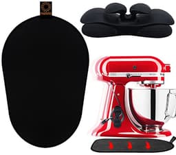 Keukenmachine Glijmat - Mixer Onderlegger - Keukenapparaten Verplaatsen - Beschermt Werkblad - 5-8L - Zwart — thumbnail 1