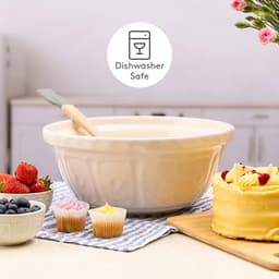 Mengkom 29 cm - Crème, 4 L, Hoge Kwaliteit, Schokbestendig Keramiek, Perfect voor Brood-, Taart- en Pizzadeeg — thumbnail 5