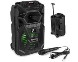 Mobiele Accu Speaker 100W met Bluetooth, LED verlichting en Microfoon