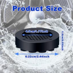 Verpakking van 4 schokdempers voor wasmachines met 19 krachtige zuignappen, antislipvoetjes voor wasmachine en droger, minder lawaai en voorkomen dat de wasmachine beweegt. — thumbnail 3