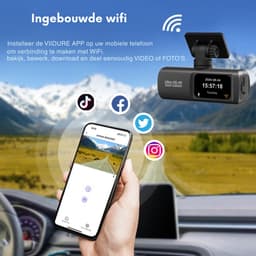Woegel dashcam - Ultra HD 4K – dual dashcam- Parkeer Monitoring – Inclusief SD Kaart - Nacht zicht – Wifi – Achteruitrijcamera – loop recording — thumbnail 4