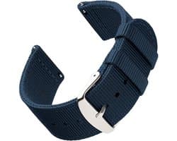 Nylon Horlogeband-Diepblauw-20x2x0,2cm-Snellschuifsluiting-Kompatibel met Smartwatches