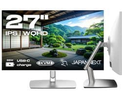 JAPANNEXT Touchscreen Monitor Wit 27" IPS WQHD (2560x1440) met verstelbare arm | JN-IPS27WQHDR-C65W-FLD-T