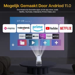Lumenix® S2 Mini Beamer 2025 - Alles-in-één Smart TV Projector - 4K support & Voor iOS & Android - Wit — thumbnail 2