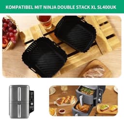 PromoHome 2-stuks Siliconen Airfryer Bakvormen Set - Hittebestendig tot 205°C - Geschikt voor Airfryers, Ovens en Magnetrons - Inclusief Antiaanbaklaag en Dubbele Handgrepen - Zwart — thumbnail 7