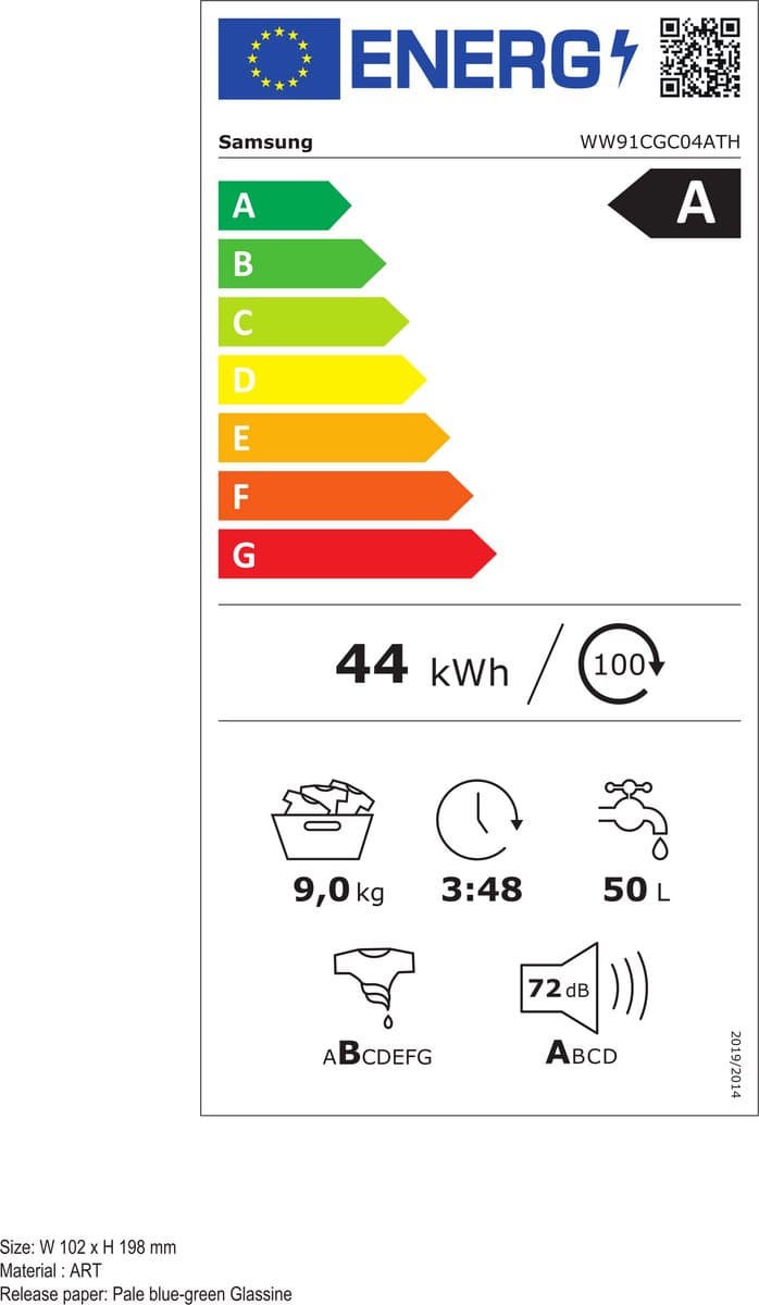 Samsung WW91CGC04ATHEN - EcoBubble - 5000 serie - Wasmachine - 10% zuiniger dan energielabel A — afbeelding 1