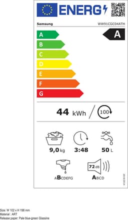 Samsung WW91CGC04ATHEN - EcoBubble - 5000 serie - Wasmachine - 10% zuiniger dan energielabel A — thumbnail 1