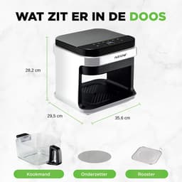 Nutrichef Airfryer 5,5 L – 8-in-1 Kookmodi, Transparante Kom, Nauwkeurige Temperatuur & Timer – Wit — thumbnail 4
