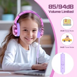 Koptelefoon kinderen met draad - Kinderkoptelefoon - Bedrade hoofdtelefoon - Veilig volume - School - Tablet - Laptop - Reizen - Muziek luisteren — thumbnail 4