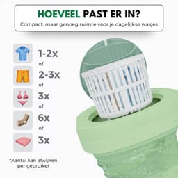 Boncy® Premium Mini Wasmachine met centrifuge - 11L Groen - Compacte Opvouwbare Miniwasmachine - Kleine Wasmachine Opvouwbaar - Ideaal voor Camping Apartement Kamer of Reizen - 4 kg + — thumbnail 4