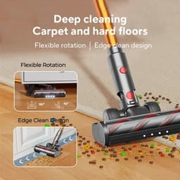 Hennova Steelstofzuiger - Steelstofzuiger draadloos - Vacuum cleaner - Verwijderbare accu - Zonder zak - Slimme LED functies - 50 Kpa zuigkracht - 500W - Zwart — thumbnail 3