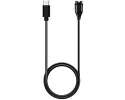 Oplader - USB-C oplaadkabel - geschikt voor Garmin Fenix 5 / 5S / 5S Plus / 5X / 5X Plus / 6 / 6S / 6X / 7 / 7S / 7S Pro / 7X / 7X Pro / 8 / E - 1 meter - zwart