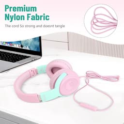 Koptelefoon kinderen met draad - Kinderkoptelefoon - Bedrade hoofdtelefoon - Veilig volume - School - Tablet - Laptop - Reizen - Muziek luisteren — thumbnail 3