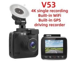 4K 1080P auto-dashcam met dubbele lenzen, ingebouwde GPS, wifi en meer