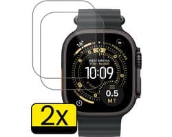 Screenprotector - 2 Stuks - Geschikt voor Apple Watch Ultra 3 (49 mm) - Sterk & Shockproof - Tempered Glass - Beschermglas Screen Cover - Gehard Glas - Bescherm Protector voor Smartwatch