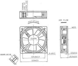 Axiale Ventilator 120x120x25mm 230V 19W 2000U/min voor Koeling en Ventilatie — thumbnail 1