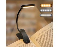 LED Leeslamp met Klem - 9 Lichten, Oplaadbaar, 3 Kleurtemperaturen en Traploze Helderheid - Perfect voor Nachtlezen en Werk
