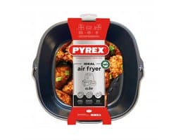 Pyrex Metalen mand/bak met handvat voor AIR FRYER 22x21 cm vierkant