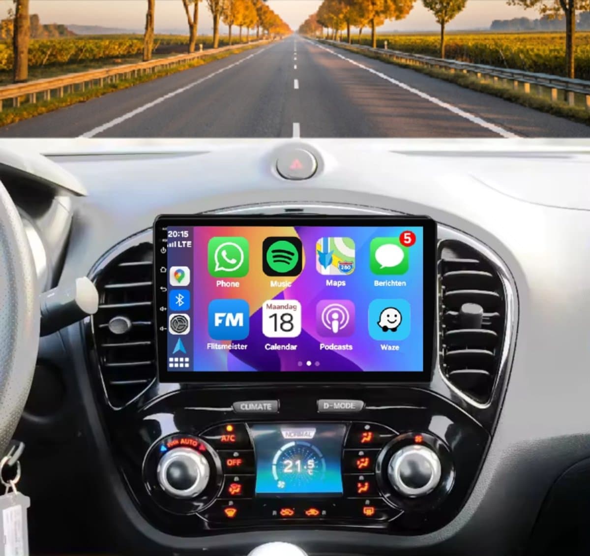 Autoradio 4/64 met Carplay en Android auto | Geschikt voor Nissan Juke 2 2010-2015 | Radio scherm met Navigatie | 2010 2011 2012 2013 2014 2015 | YF15 — afbeelding 1