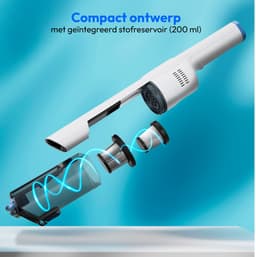 MEDION Handstofzuiger (BLDC-motor, HEPA 13-filter, filtering van stof en allergenen, sterke zuigkracht 20 kPa, accu, laadstation, draadloos, MD12057), wit — thumbnail 4