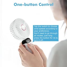 Draagbare Oplaadbare Mini-Ventilator met 5 Snelheden - USB Tafelventilator voor Thuis en Reizen — thumbnail 2