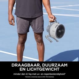 Krachtige Draagbare Ventilator met Mistfunctie – Koeling voor Binnen en Buiten, Stil en Duurzaam, Draadloos en Compact met een Luchtstroom tot 20 Meter — thumbnail 3
